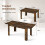 Casart Extendable Dining Table Modern Kitchen Table w/ L-shaped Legs Rustic Brown 2