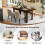 Casart Extendable Dining Table Modern Kitchen Table w/ L-shaped Legs Rustic Brown 7