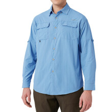 NAVISKIN Herren-Sonnenschutz-Angelhemden, LSF 50+, lang  rmelige Sonnenhemden f  r M  nner, PFG-Wander- und Reisehemden, Bluebell, Gr    e XL