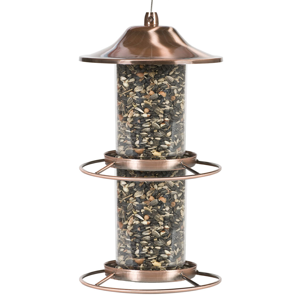Perky-Pet 325c 2-Tier copper Panorama Bird Feeder