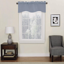 ECLIPSE Kendall Modern Scalloped Valance Rod taskuikkunaverho keittiöön tai kylpyhuoneeseen 42"""" x 18"""" Slate