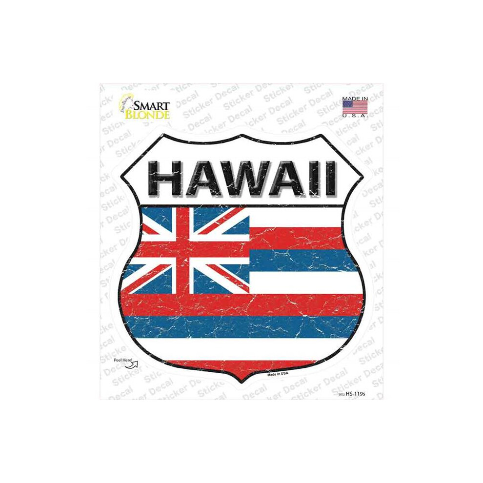 Smart Blonde Hs-119S-M Hawaii Flag Novelty Highway Shield Sticker Decal - Medium 731997827225