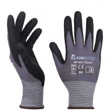 DS Safety NP1001 Nitrile Arbejdshandsker Spandex Liner Nitrile belagt 12 par (L)