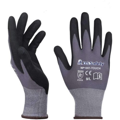 Γάντια Εργασίας DS Safety, Νιτριλίου με Spandex, NP1001 (Large-12 Ζευγάρια)