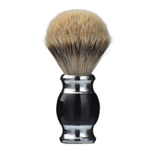 Je&Co 100% Silvertip Badger Hair borotvakefe Kzzel ksztett borotvakefe finom gyanta nyllel s rozsdamentes acl alappal (fekete)