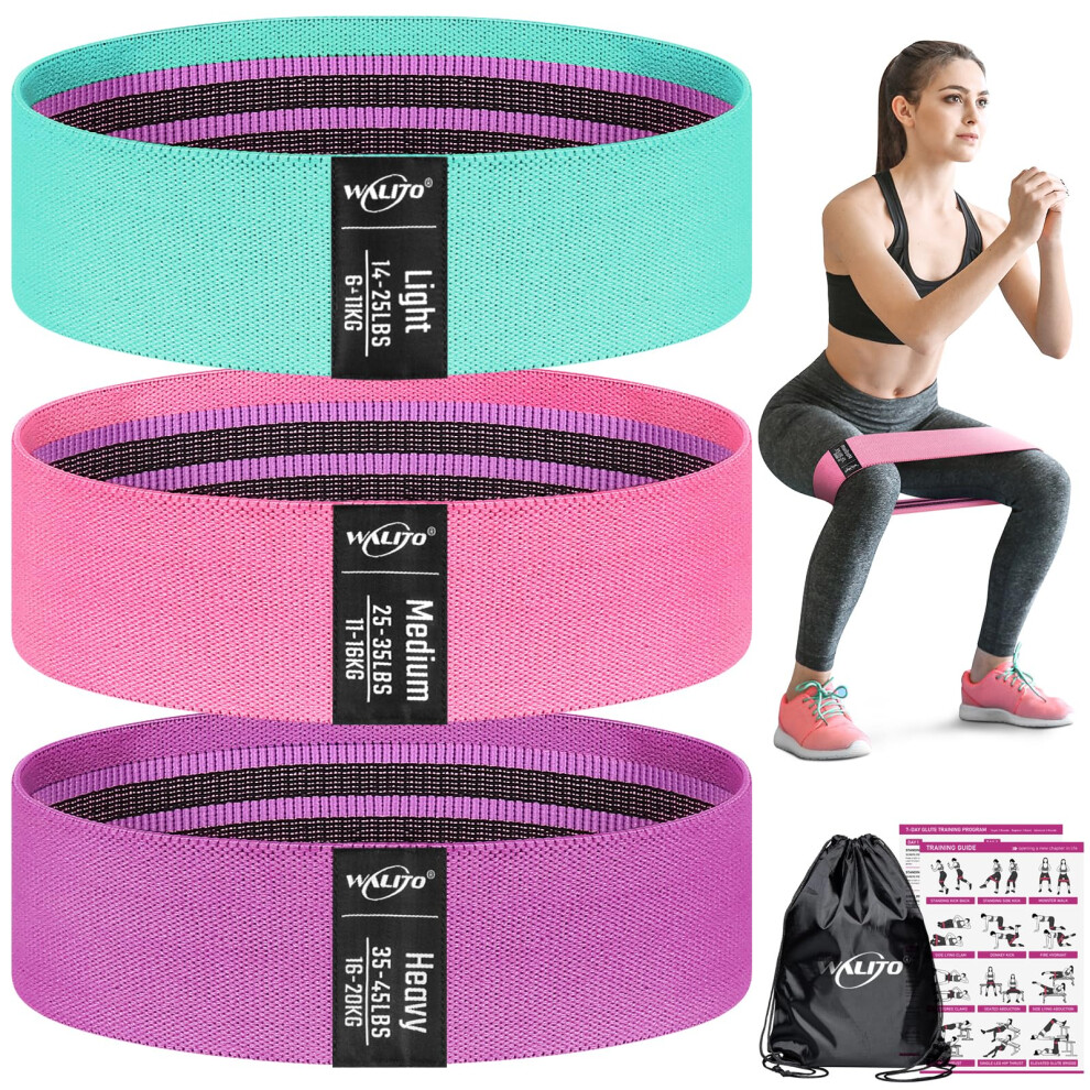 Bandas De Resistencia Walito Para Piernas Y Gl Teos, Bandas De Tela Para Ejercicios De Yoga, Pilates, Rehabilitaci N, Fitness Y Entrenamiento En-image