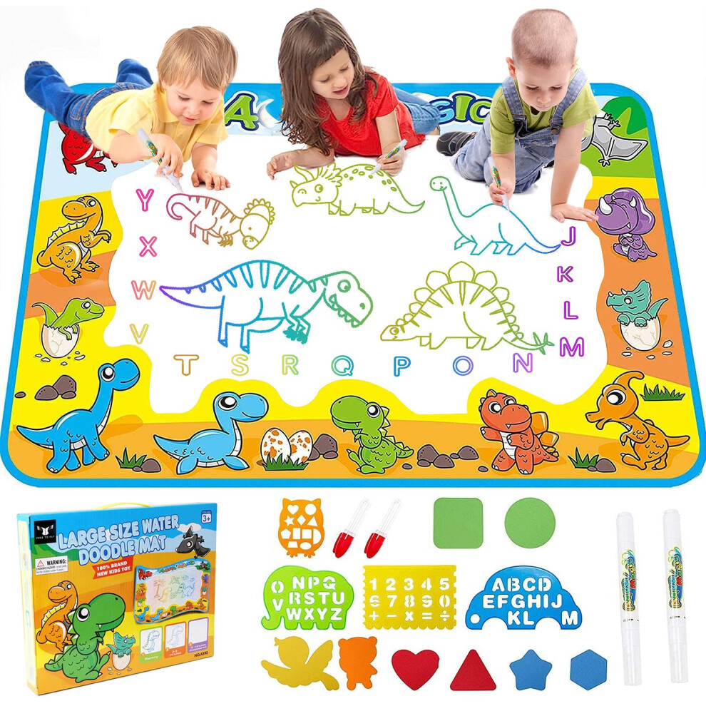 Kids Toys Water Doodle Mat: Dinozaur Malowanie Kolorowanki Dla Malych Dzieci 1-3-Aqua Magic Rewel Na Desce Dla 2 3 4-Letnich Dziec-image