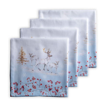 Maison D Hermine Napkins 100% coton Ensemble de 4 serviettes de dinde lavables en tissu decoratives pour les cadeaux Dner de vacances et salle a