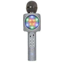Wireless Express - Sing-Along Bling Bluetooth Karaoke Mikrofon og Bluetooth Stereo H?jttaler Alt-i-en (S?lv Bling)