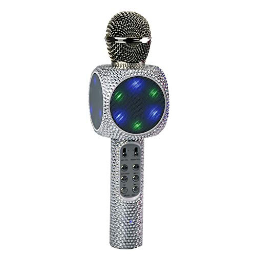 Wireless Express - Μικρόφωνο Καραόκε Bluetooth και Ηχείο All-in-One (Ασημένιο Bling) 2