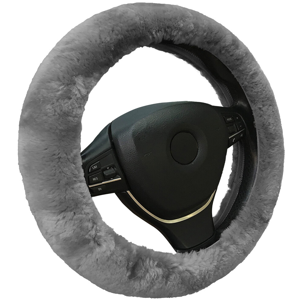 Andalus Brands Australian Sheepskin Steering Wheel Cover Anti-Slip Universal 15 Inch Fuzzy Steering Wheel Cover Offers A Plush Velvet-Like Touch Eco 721456910858