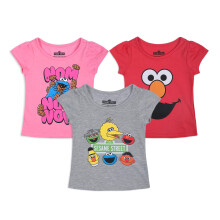 Sesame Street Shirt pro dvky Tricka pro kojence a batolata Elmo Shirt 3T (3 balen)