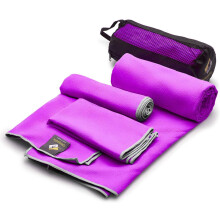 Olimpiafit Hurtigt t?rt h?ndkl?de - 3 st?rrelse pakke med letv?gtsmikrofiber rejseh?ndkl?der m/taske - hurtigt t?rrende h?ndkl?de s?t til camping