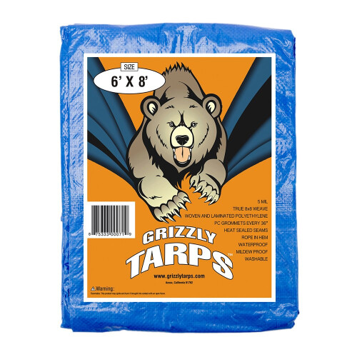 Grizzly Tarps 6' x 8' Πολυκαλύμματα Βαρέως Τύπου Ανθεκτικά και Αδιάβροχα
