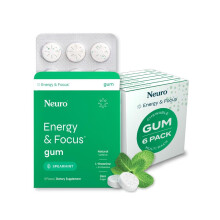 Neuro Energy Caffeine Nootropics for Energy & Focus - Sugar-Free with L-theanine, Caffeine, Vitamin B12 & Vitamin B6 - Spearmint Flavor
