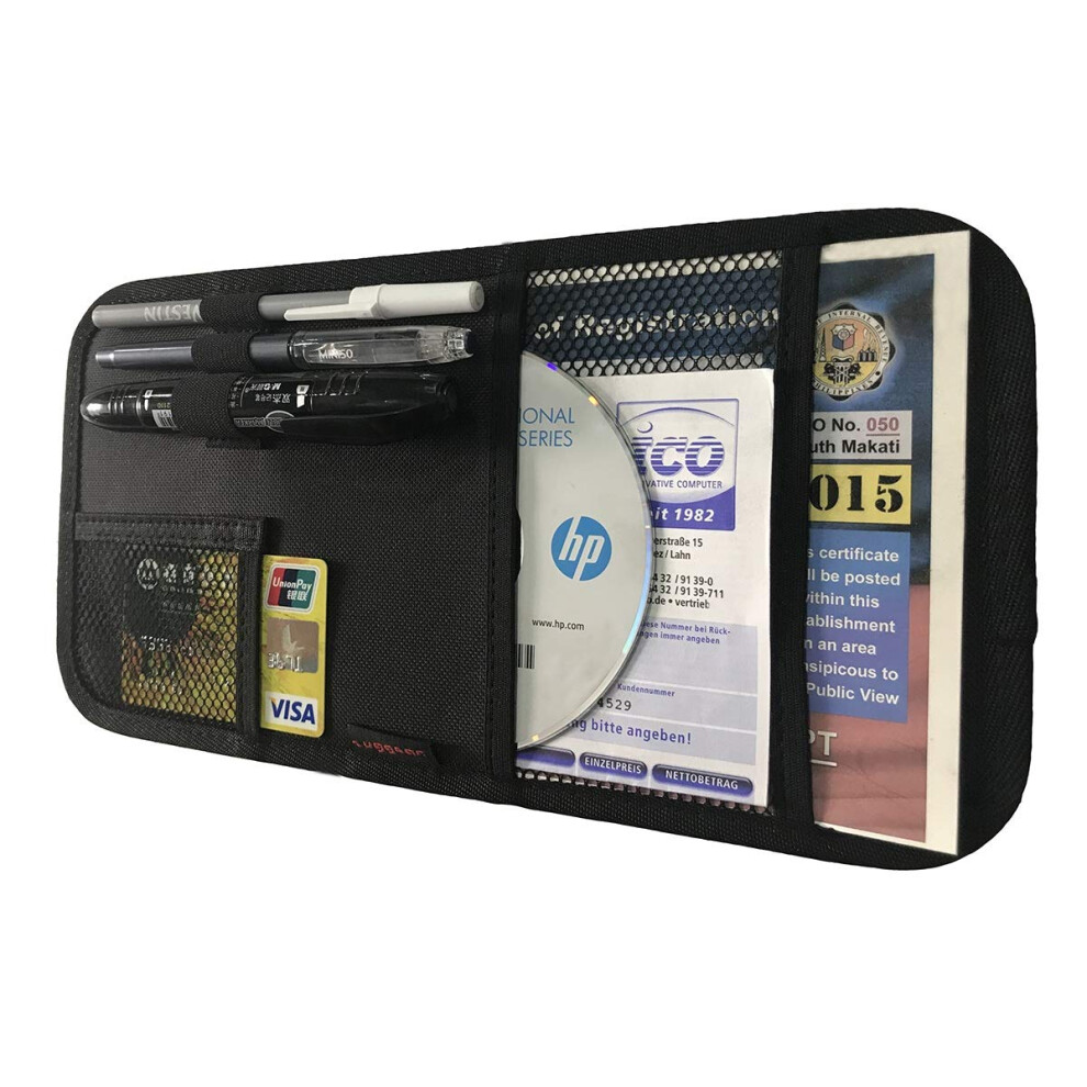 Zuggear Auto Zonneklep Organizer Auto Zonneklep Houder Interieur Accessoires Zak Organizer - Auto Kenteken Houder Documenten Opbergvak Pen Houder --image