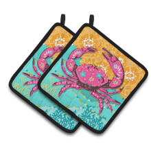 Caroline's Treasures Conjunto de 2 Pegadores de Caranguejo Rosa