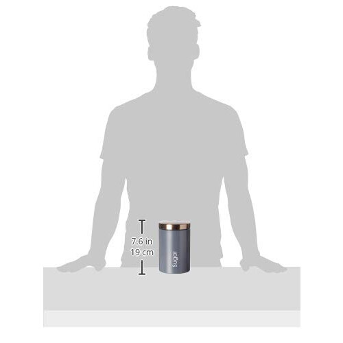MegaChef Essentials Kök Förvaring 3 Delar Socker, Kaffe och Te Burkar i Matt Grå 2