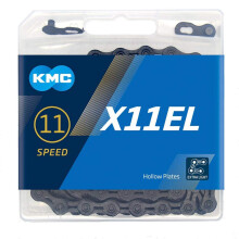 Cadena KMC unisex X11el negra de 118 eslabones