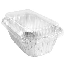 Pactogo engangs 1 lb. aluminiumsfolie mini loaf pander med klare lave kuppel l?g (pakke med 20 s?t)