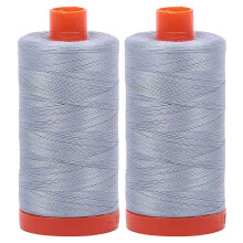 2er-Pack  Aurifil 50WT  Arctic Sky (2612) Solid  Mako-Baumwollgarn  je 1422 Yards