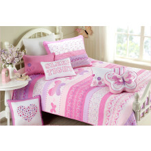 Mysig linje Hemmode Rosa fjrilsstickad 100 % bomull Vndbar Quilt Sngklder Set Tcke verkast (Tvilling - 5 delar: 1 Quilt + 1 Standard Sham +