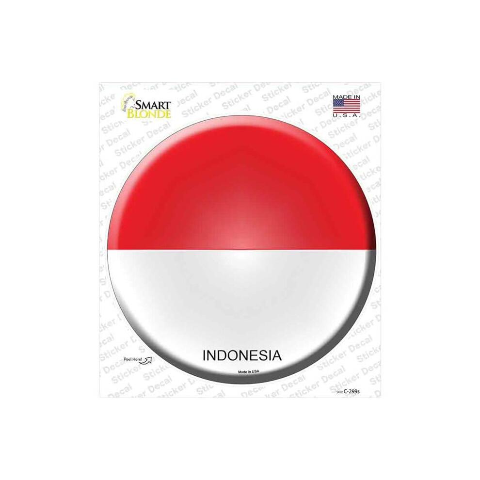 Smart Blonde C-299S-M Indonesia Country Novelty Circle Sticker Decal - Medium 727897995577