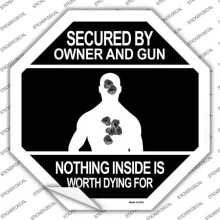 Smart Blonde BS-453s-L Secured by Owner Novelty Octagon Sticker Decal - Large