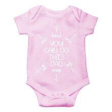 Du kan g?re dette far - f?rste gang far gave - Sjov s?d sp?db?rn Creeper one-piece baby bodysuit (pink 12 m?neder)