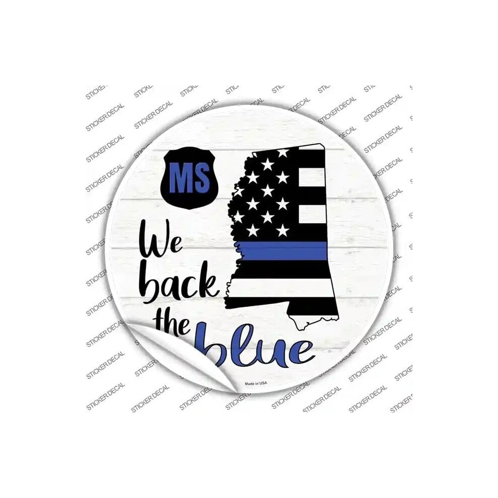 Smart Blonde C-1253S-Xl Mississippi Back The Novelty Circle Sticker Decal - Extra Large Blue 727897998073