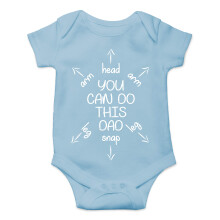 Du kan g?re dette far - f?rste gang far gave - Sjov s?d sp?db?rn Creeper one-piece baby bodysuit (lysebl? nyf?dt)
