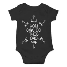 Du kan g?re dette far - f?rste gang far gave - Sjov s?d sp?db?rn Creeper one-piece baby bodysuit (sort 12 m?neder)