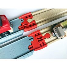 Adaptadores de v   as de tren de madera de Thomas y sus amigos para la curva de aprendizaje de TrainLab (rojo)
