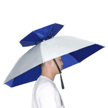 New-VI Fishing Paraply Hat Folding Sun Rain Cap Justerbar multifunktion utomhushuvudbonader (uppgraderat silver/bltt)