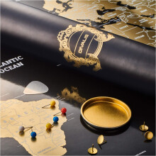 Kraskaart wereldkaart - extra groot - zwart en goud krasbaar wereldkaartposter - beste cadeau voor een reiswereldkaart - alle accessoires - premium ge
