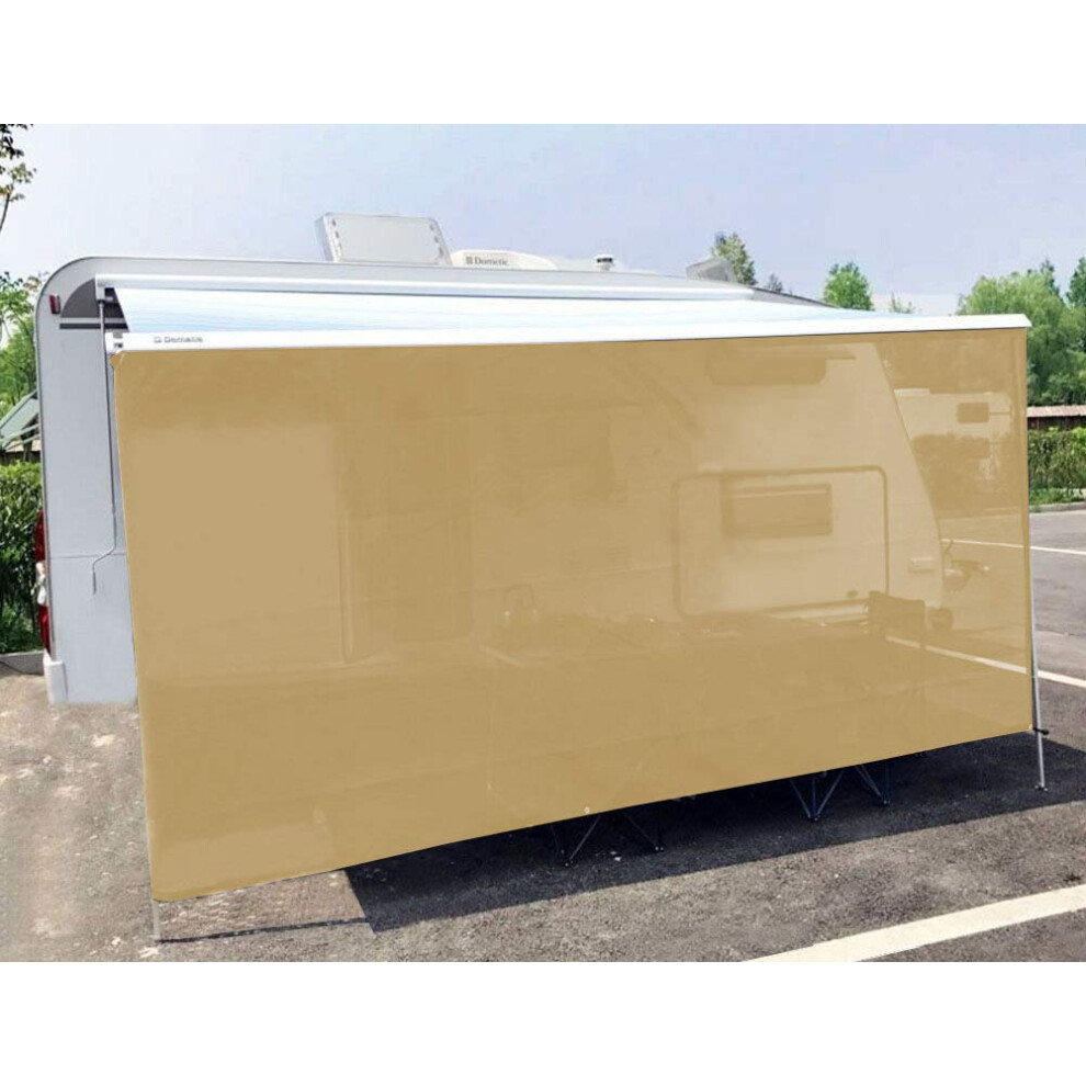 Tentproinc Auvent de camping-car 7' x 10' 3'' - Beige Maille Pare-soleil Bloqueur UV Kits complets Camping-car Caravane Abri Auvent - 3 ans