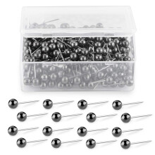 Yalis Push Pins Kaartspelden 1/8-Inch Retro Metallic Kleur Kralen Kopmarkering Push Pins 4 Kleuren 200 stuks Metallic Zwart