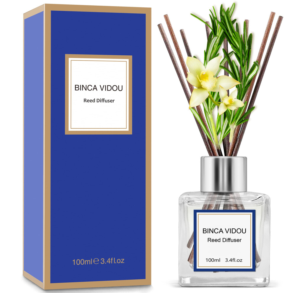 binca vidou Reed Diffuser Set  Bergamot Vanilla Lavender and Jasmine Scented Oil Reed Diffusers for Bedroom Living Room Office  Giftable & Stress Reli