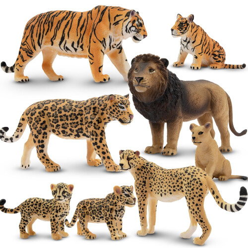 Toymany 8PCS 2-5" Πλαστικά Ζώα της Ζούγκλας με Μωρά