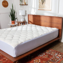 ViscoSoft Copper Pillow Top Cal King Madrass Pad - Mjukt verfyllt Premium molnliknande std - Quiltad fiberfylld madrass med djup 18"""" ficka fr