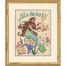 Dimensions Kreuzstich-Set ?Sea Beauty? mit Meerjungfrauenmotiv, 14-f   dig, nat   rlicher Aida-Stoff, 9 x 12