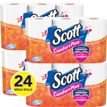 Papel higi   nico Scott ComfortPlus, 4 paquetes de 6 rollos grandes (24 rollos en total), papel higi   nico blanco