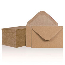 Gift Card Envelopes - 100-Count Mini Envelopes Kraft Paper Business Card Envelopes Bulk Tiny Envelope Pockets for Small Note Cards Brown 4 x 2.7