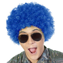 ZDARMA BEAUTY Nadchan afro syntetick klaunsk paruka pro mue eny Cosplay Anime Party Vnoce Halloween Efektn vtipn paruky (modr)