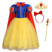 COTRIO Princess Dress Up for Girls Halloween Costume for Girl Dress Up Clothes Toddler Kids Outfit with Accessories Birthday Party Dresses Size 6 (5-