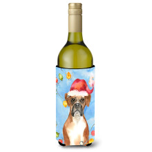 """"Caroline's Treasures CK2468LITERK Weihnachtsbeleuchtung Boxer Weinflasche Hugger Cold-Beverage-Koozies 750 ml Mehrfarbig""""