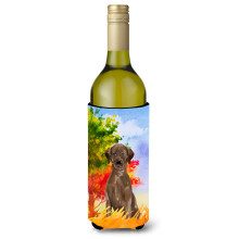 """"Caroline's Treasures Fall Chocolate Labrador Retriever Wine Bottle Hugger cold-beverage-koozies 750 ml Multicolor""""