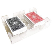 Yuanhe Clear 2 Deck Canasta spillekortbakke-ingen drejelig base
