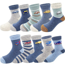 Calzini alla moda in cotone per bambini Zumou, confezione da 10 (M (3-5T) taglia scarpe 65-95 per bambini piccoli)