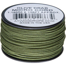 Atwood Rope MFG Micro Cord 125ft Olijfkleurig